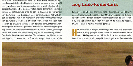 Onlangs reed de Aurelia B24 Spider nog Luik - Rome - Luik